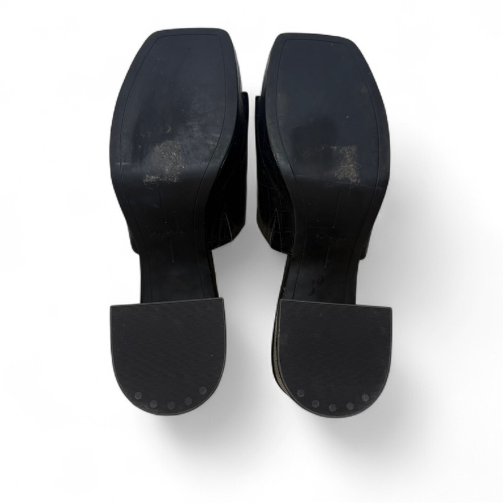 Dolce Vita Black Croc Block Heel Sandals | Square Toe Y2K Slides Sz 10 - Picture 6 of 6